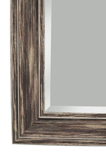 Benzara Polystyrene Framed Wall Mirror with Sharp Edges, Antique Black