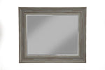 Benzara Polystyrene Framed Wall Mirror with Sharp Edges, Antique Gray