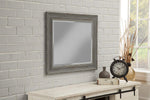 Benzara Polystyrene Framed Wall Mirror with Sharp Edges, Antique Gray