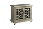 Benzara Wooden TV Stand with Bun Feet, Antique Silver