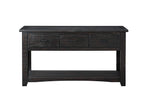 Benzara Wooden Console Table with Three Drawers, Antique Black