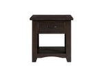 Benzara Wooden End Table with 1 Drawer & 1 Shelf, Espresso Brown