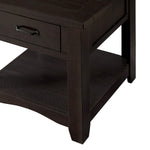 Benzara Wooden End Table with 1 Drawer & 1 Shelf, Espresso Brown