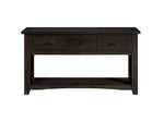 Benzara Wooden Console Table with Three Drawers, Espresso Brown