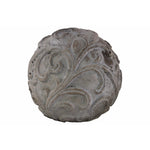 Benzara Cemented Sphere with Embossed Swirl Design, Large, Gray