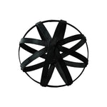 Benzara BamBoo Orb Dyson Sphere with 5 Circular Rings, Large, Black