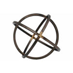 Benzara Large Metal Dyson Orb Sphere, GunMetal Gray