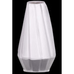 Benzara Ceramic Vase with Low Belly and Tapered Bottom, White