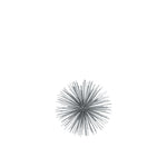 Benzara Ornamental Metal Sea Urchin Sculpture on Stand, Small, Silver
