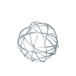 Benzara Metal Orb Sculpture with Broken Rings, Coated Finish Silver
