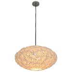 Benzara Aesthetic Roses Like Shells Chandelier with Long Wire, White