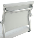 Benzara Modern Leatherette Padded Metal Bar Stool with Arms, White & Silver