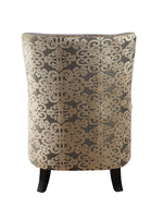 Benzara Fabric Upholstered Accent Chair With Pillow In Dark Gray