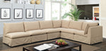 Benzara Fabric Upholstered Armless Chair With Padded Cushions In Beige