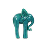 Benzara Standing Ceramic Elephant Figurine With Long Legs, Glossy Turquoise Blue