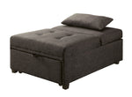 Benzara Tufted Fabric Upholstered Folding Ottoman with Storage, Dark Gray