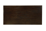 Benzara Solid Wood Counter Height Table with Spacious Shelves, Dark Walnut Brown