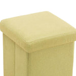 Benzara Fabric Upholstered Wooden Frame Foldable Storage Ottoman, Yellow