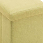 Benzara Fabric Upholstered Wooden Frame Foldable Storage Ottoman, Yellow