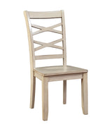 Benzara Wooden Side Chair With Tapered Leg, Beige, Pack Of 2