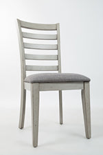 Benzara Wooden Dining Chair with Fabric Upholstered Seat, Set of 2 Gray