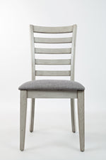 Benzara Wooden Dining Chair with Fabric Upholstered Seat, Set of 2 Gray