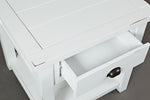 Benzara Wooden End Table With Open Shelf, Weathered White
