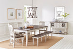 Benzara Spacious Wooden Server with Turned Legs, Dark Brown & Light Gray