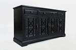 Benzara Craftsman Series 60 Inch Wooden Media Unit with 3 Drawers, Antique Black