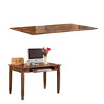 Benzara Wooden Desk with Drop Down Keyboard Tray and Turned Legs, Brown
