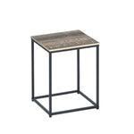 Benzara Wooden Table Set with Sturdy Metal Base, Set of 3, Gray and Brown