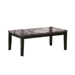 Benzara Faux Marble Top Table Set with Tapered Wooden Legs, Black and Gray