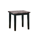 Benzara Faux Marble Top Table Set with Tapered Wooden Legs