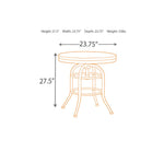 Benzara Round Metal Framed End Table with Wooden Top and Riveted Trim Accent, Brown and Black