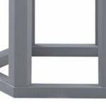 Benzara Hexagonal Marble Top End Table with Open Frame Base,White and Gray