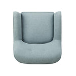 Benzara Button Tufted Fabric Upholstered Wooden Accent Chair with Slanted Legs, Blue and Brown