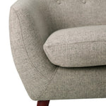 Benzara Fabric Upholstered Wooden Accent Chair with Flared Arms, Gray and Brown