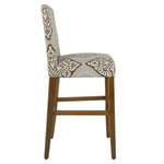 Benzara Fabric Upholstered Wooden Barstool In Traditional Stripe Patterns, Multicolor