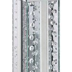 Benzara Wood and Glass Candle Holder with Faux Crystal Studs, Clear, , Large