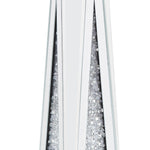 Benzara Wood and Glass Candle Holder with Faux Crystal Inserts, Clear, , Small