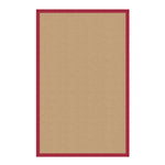 Benzara 12 x 2.5 Machine Tufted Wool Rug with Action Backing, Beige and Red