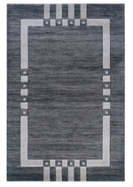 Benzara 7.7 x 5 Feet Modern Style Polypropylene Power Loomed Rug, Gray