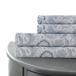 Venice 4 Piece Full Size Printed Paisley Sheet Set The Urban Port, Blue