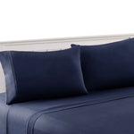 Bezons 4 Piece Full Size Microfiber Sheet Set The Urban Port, Navy Blue