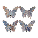 Benzara Butterfly Wall decor with Abstract Print, Set of 4, Multicolor