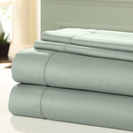 Nancy 4 Piece 1200 Thread Count Twin Size Cotton Sheet Set The Urban Port, Green