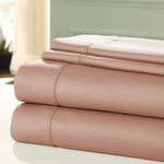 Nancy 4 Piece 1200 Thread Count Twin Size Cotton Sheet Set The Urban Port, Pink