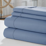 Como 4 Piece 1800 Thread Count Queen Size Cotton Sheet Set The Urban Port, Dark Blue