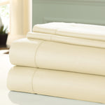 Nancy 4 Piece 1200 Thread Count King Size Cotton Sheet Set The Urban Port, Cream