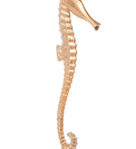 Benzara Aluminum Small Candle Holder with Sea Horse Structure, Gold